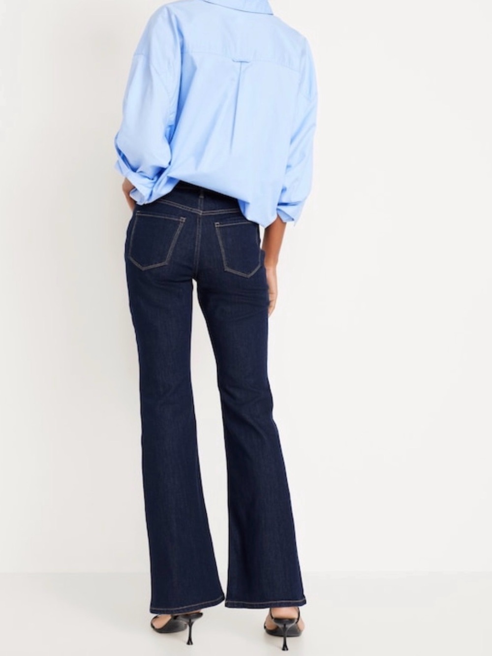 Old Navy Dark wash High Waisted Wow Flare Jeans - Picture 3 of 5